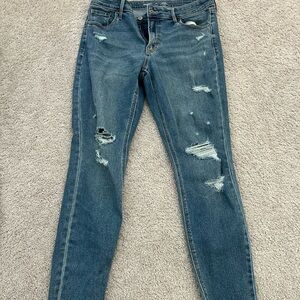 Old Navy Blue Skinny Jeans with Distressed Details